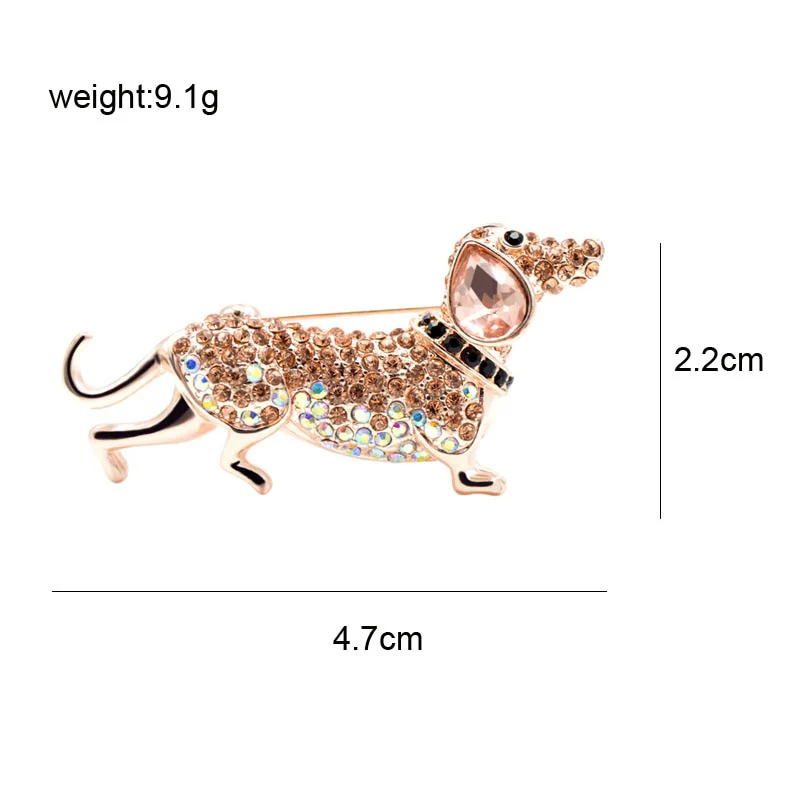 Dachshund Brooches Rhinestone Sausage for Women - Image 8