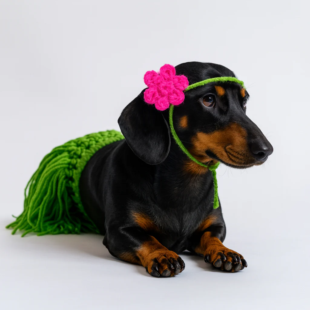 AlohaPaws Dachshund Hula Costume – Hawaiian Luau Dog Outfit - Image 5