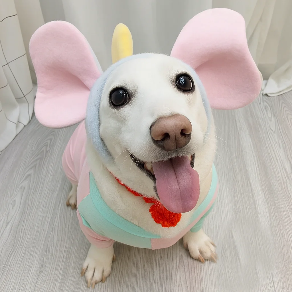 EarFant Dachshund Elephant Costume Hat – Adorable Pet Cosplay Outfit - Image 3