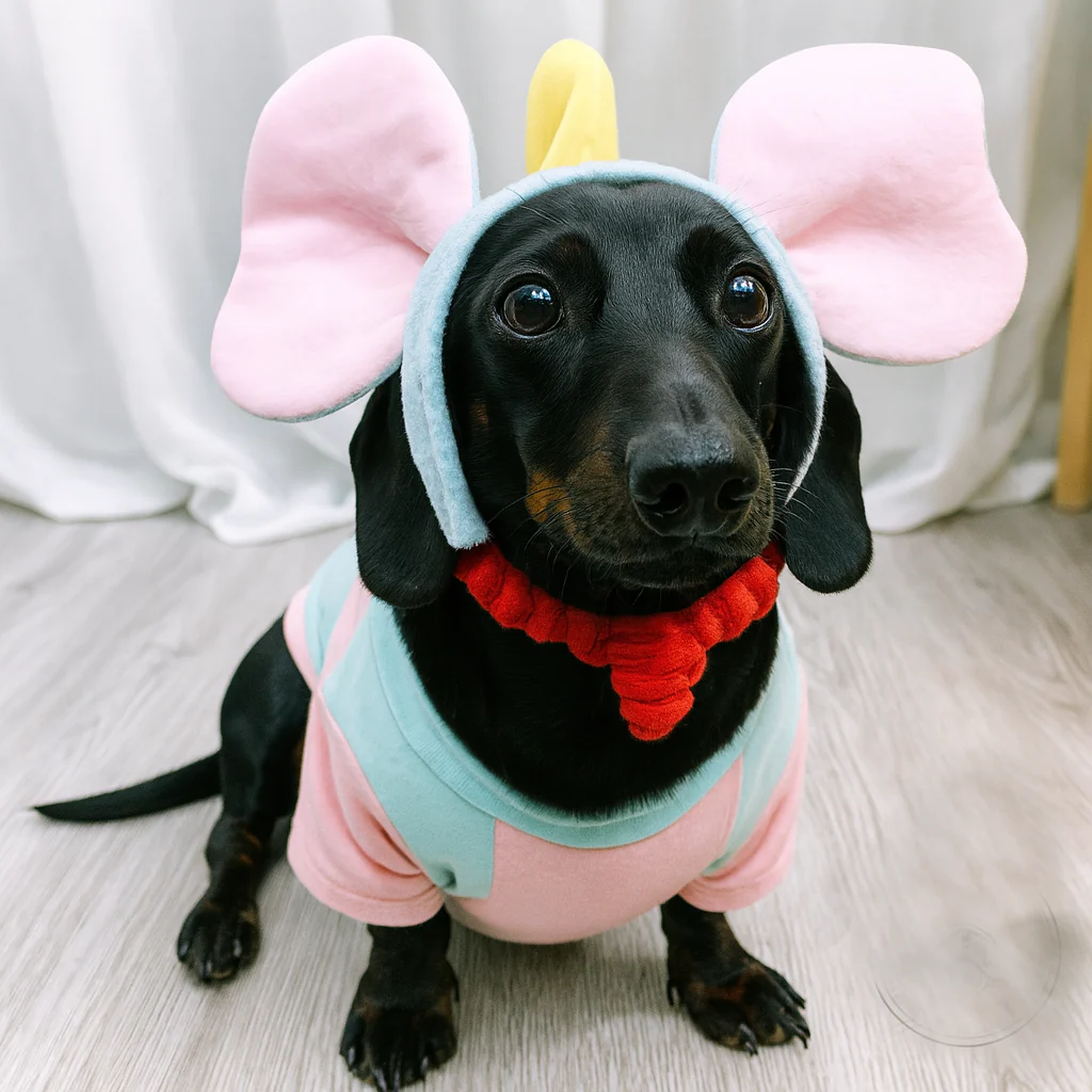 EarFant Dachshund Elephant Costume Hat – Adorable Pet Cosplay Outfit - Image 6