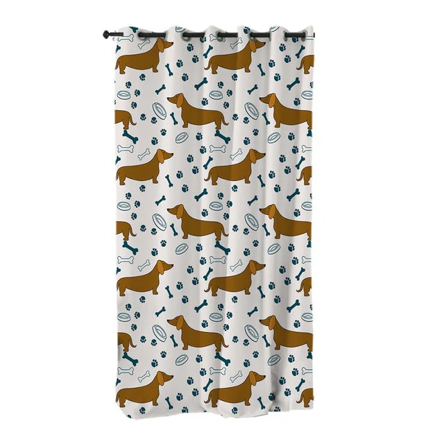 Dachshund Shower Curtain Cute Puppy Cartoon Decorative - Image 15