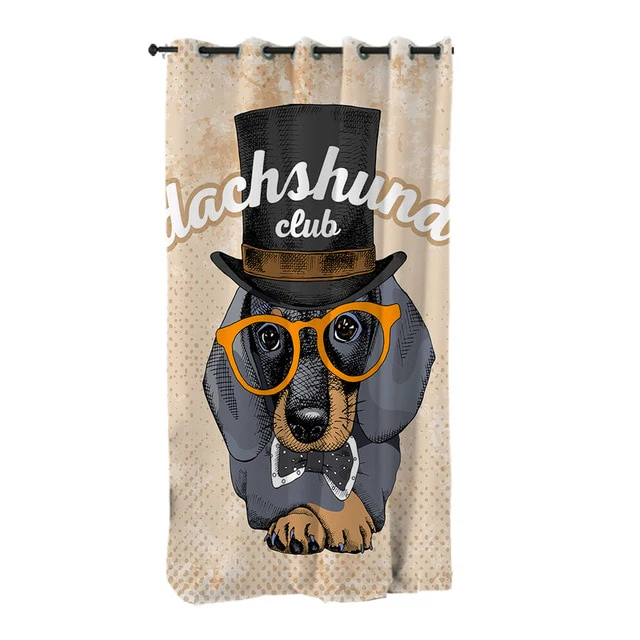 Dachshund Shower Curtain Cute Puppy Cartoon Decorative - Image 17