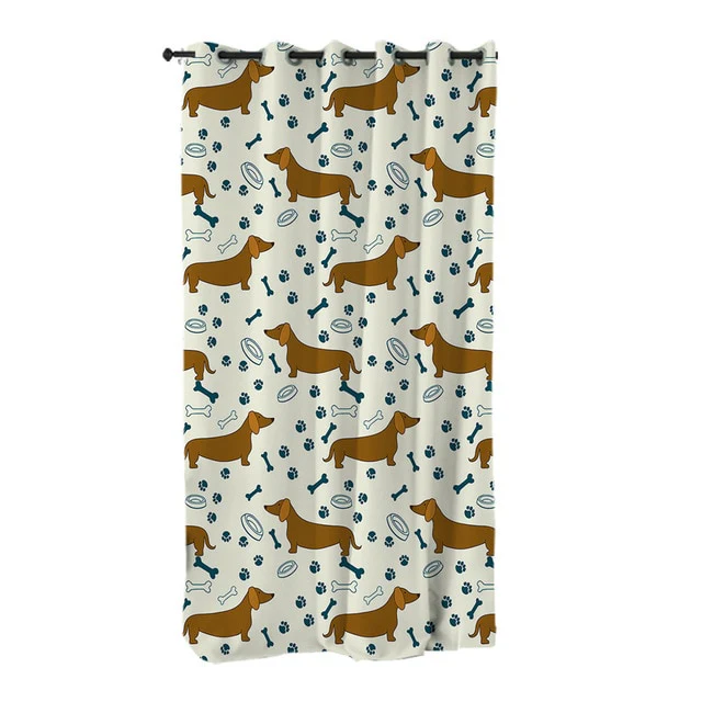 Dachshund Shower Curtain Cute Puppy Cartoon Decorative - Image 18