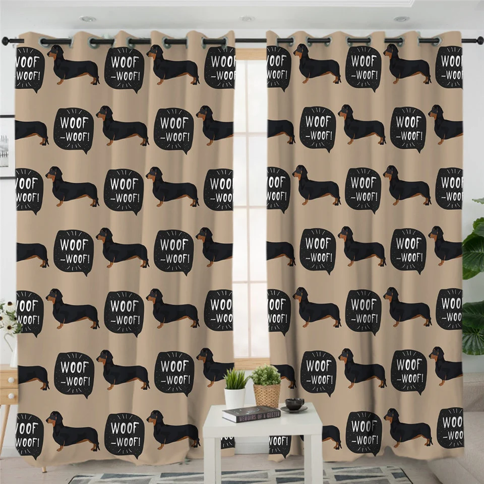 Dachshund Shower Curtain Cute Puppy Cartoon Decorative - Image 23