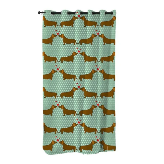 Dachshund Shower Curtain Cute Puppy Cartoon Decorative - Image 29