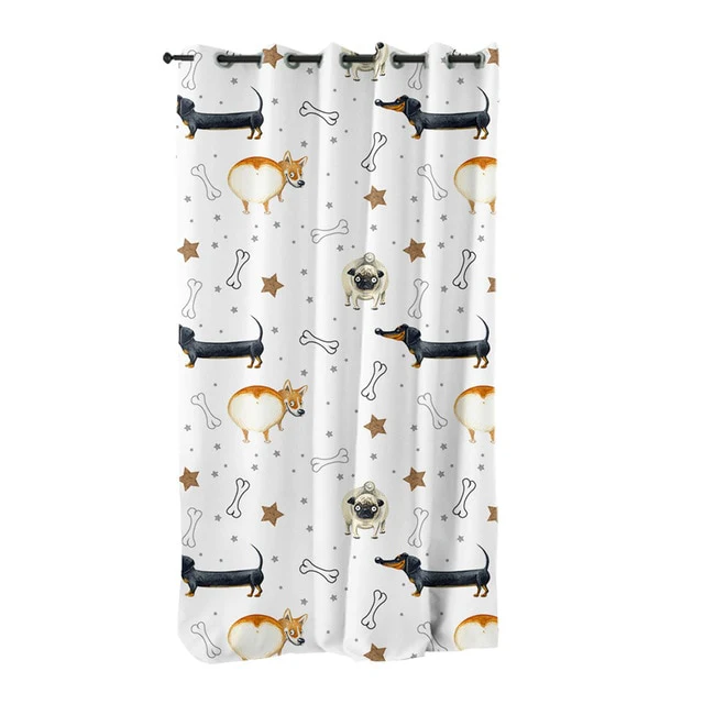 Dachshund Shower Curtain Cute Puppy Cartoon Decorative - Image 31