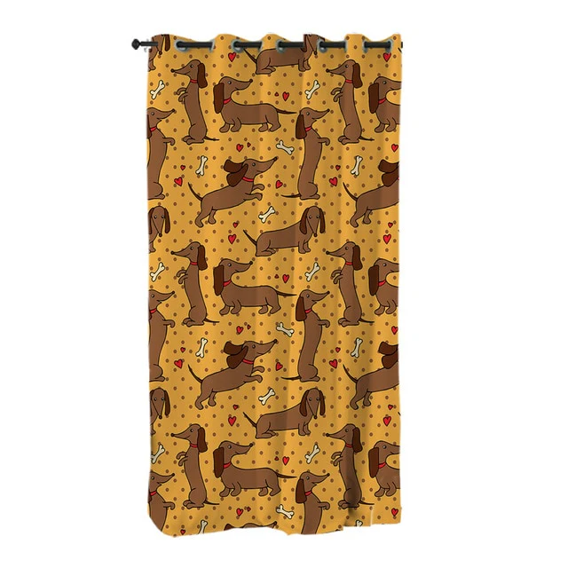Dachshund Shower Curtain Cute Puppy Cartoon Decorative - Image 33