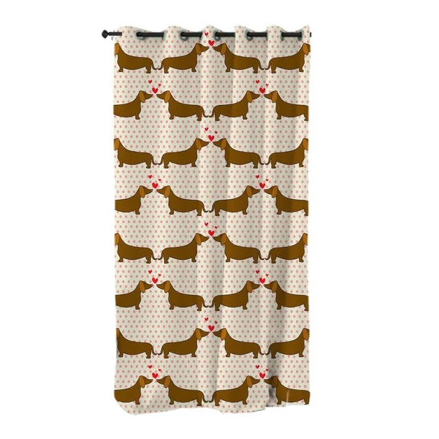 Dachshund Shower Curtain Cute Puppy Cartoon Decorative - Image 4