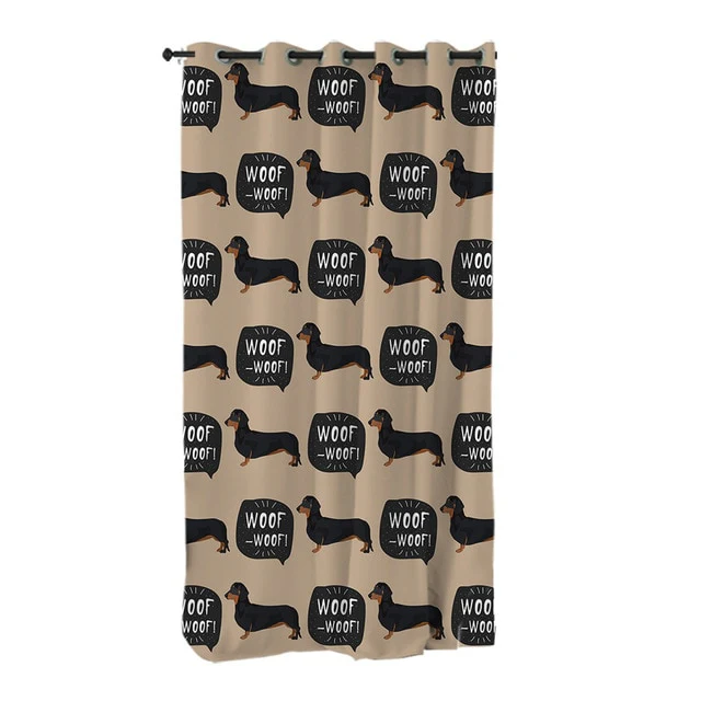 Dachshund Shower Curtain Cute Puppy Cartoon Decorative - Image 41
