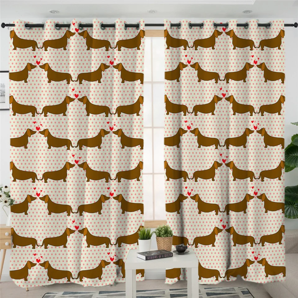 Dachshund Shower Curtain Cute Puppy Cartoon Decorative - Image 7