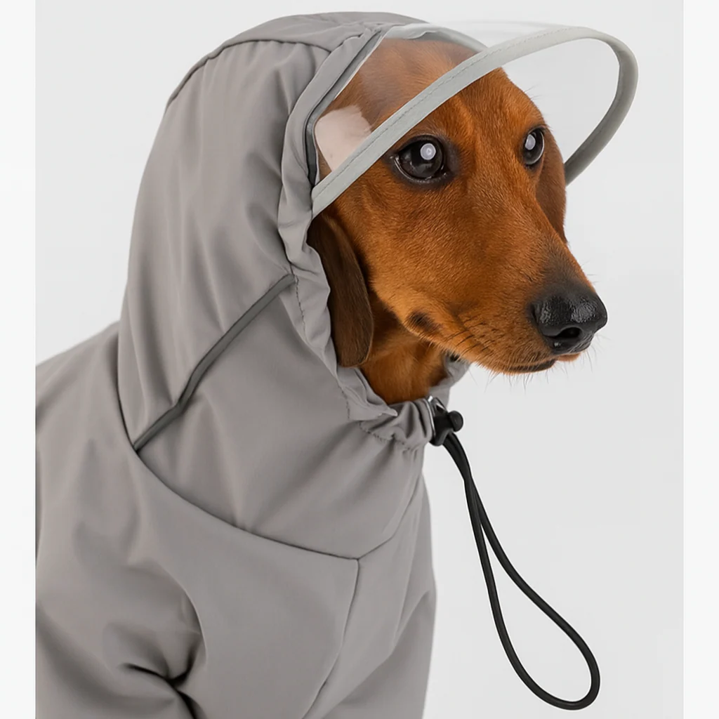 DachDrop Dachshund Raincoat with Hood – Waterproof Adjustable Outdoor Cloak - Image 3