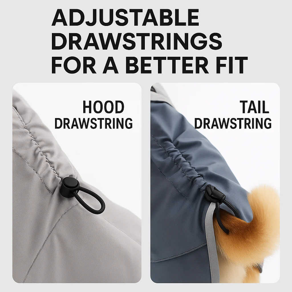DachDrop Dachshund Raincoat with Hood – Waterproof Adjustable Outdoor Cloak - Image 5