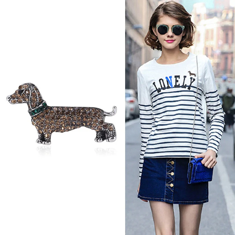 Dachshund Rhinestone Brooches for Women - Image 6