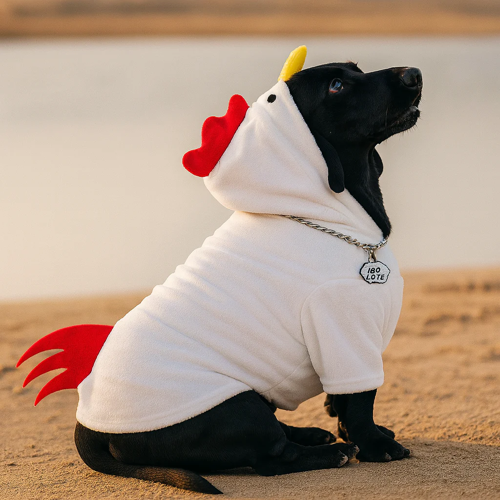 ChickRuff Dachshund Rooster Hoodie Costume – Funny Farm Dog Outfit - Image 3