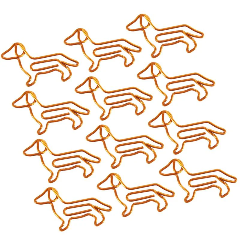 Dachshund Shaped Golden Paper Clips 1 Pack - Image 10
