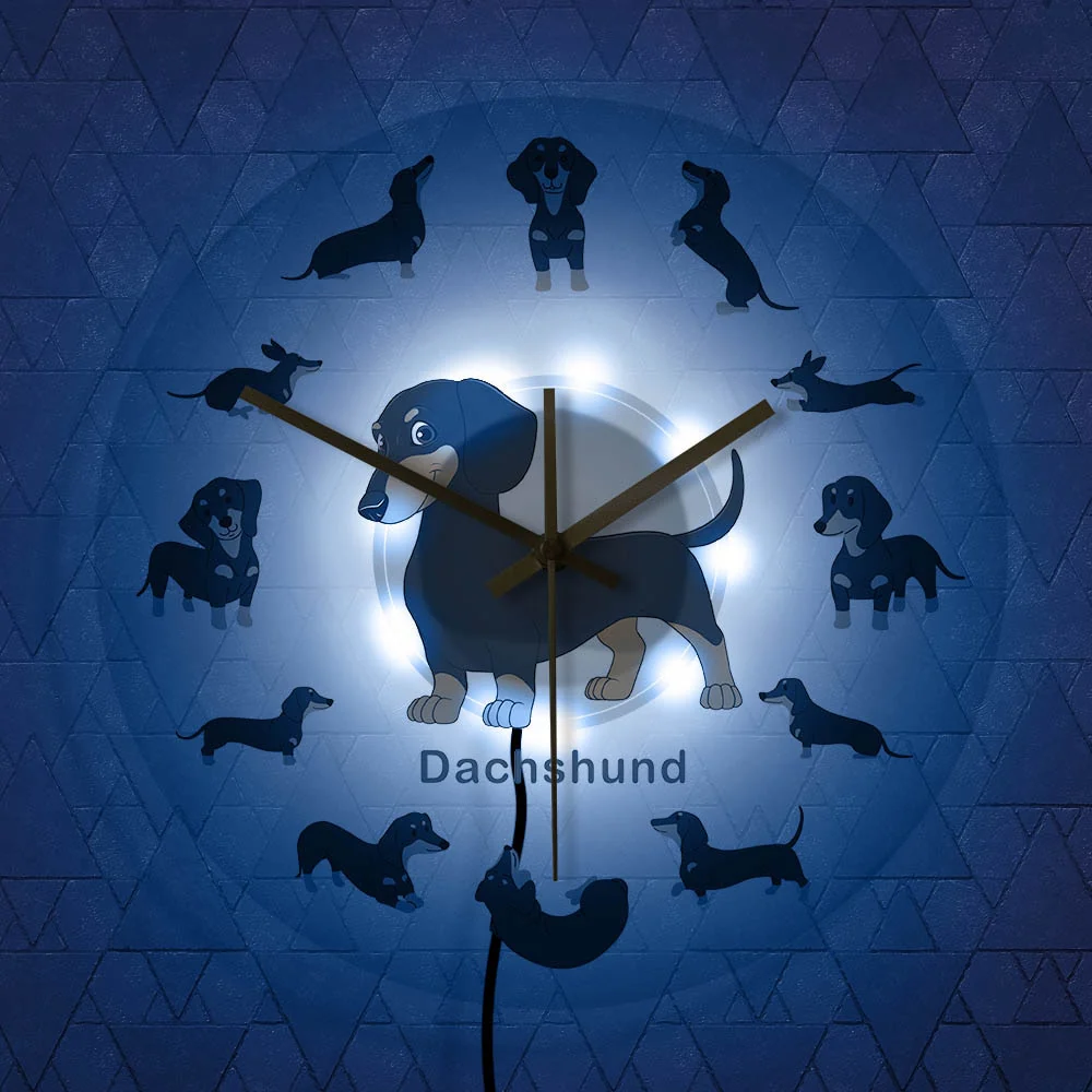 Dachshund Wall Clock Modern Wall Watch with RGB LED Light - Image 12
