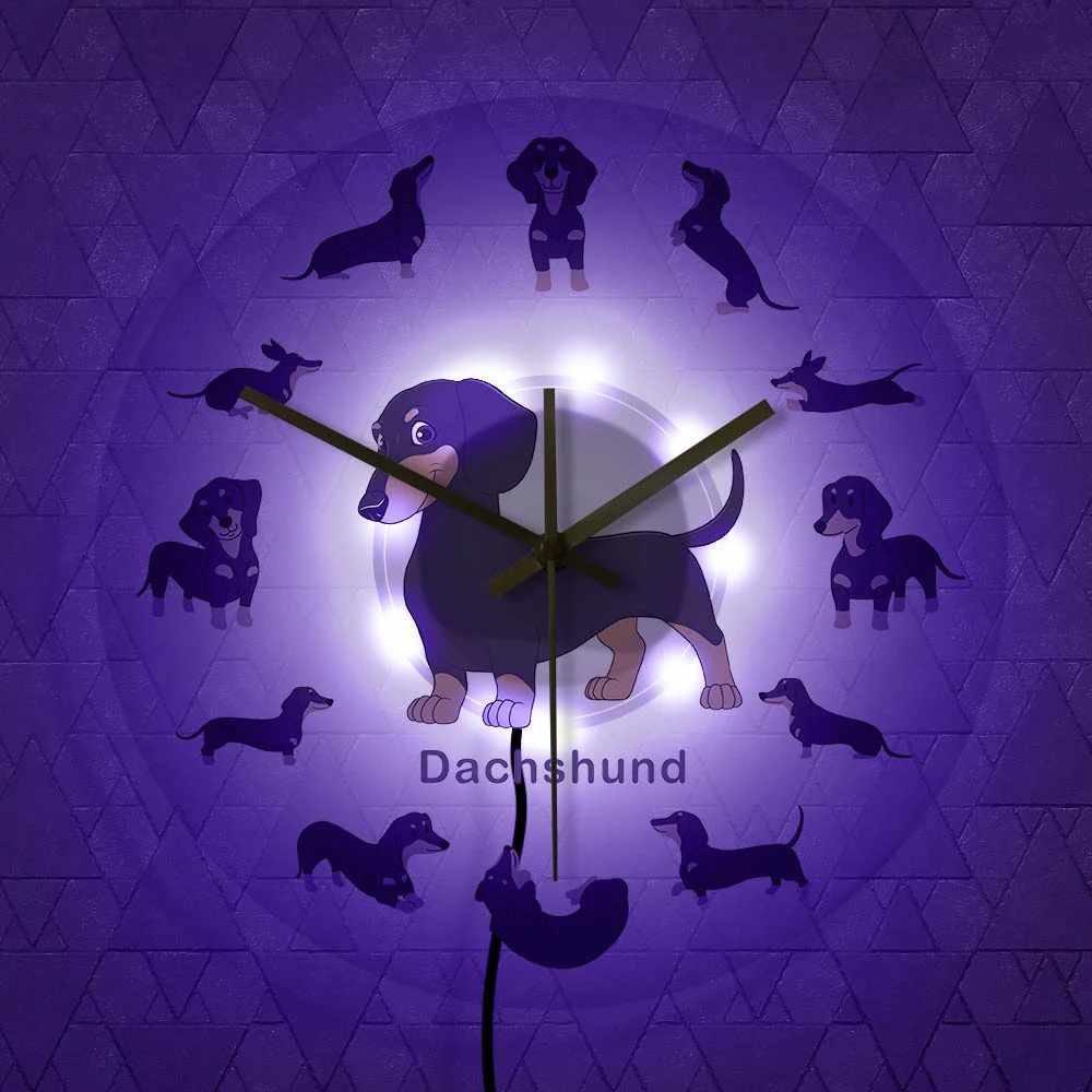 Dachshund Wall Clock Modern Wall Watch with RGB LED Light - Image 22