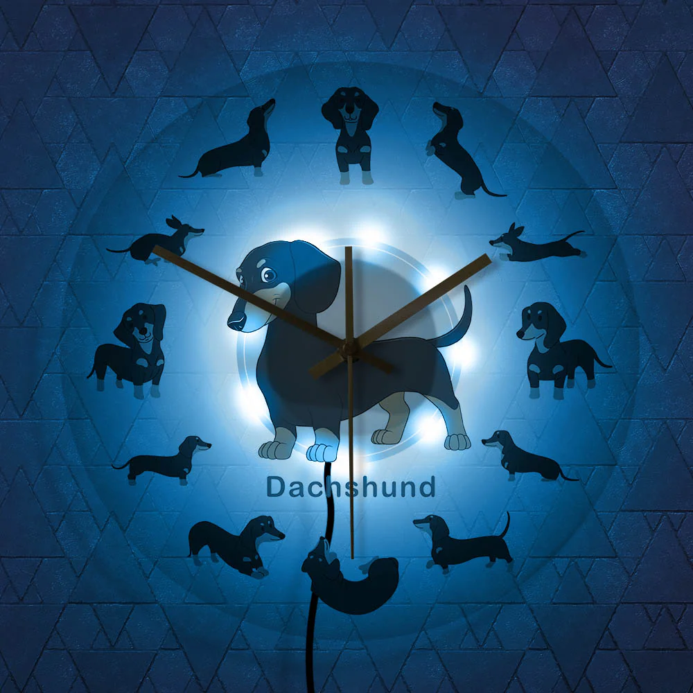 Dachshund Wall Clock Modern Wall Watch with RGB LED Light - Image 23
