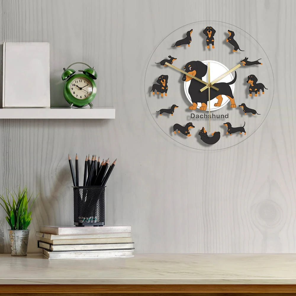 Dachshund Wall Clock Modern Wall Watch with RGB LED Light - Image 5