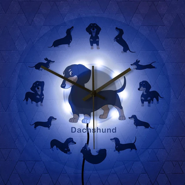 Dachshund Wall Clock Modern Wall Watch with RGB LED Light - Image 7