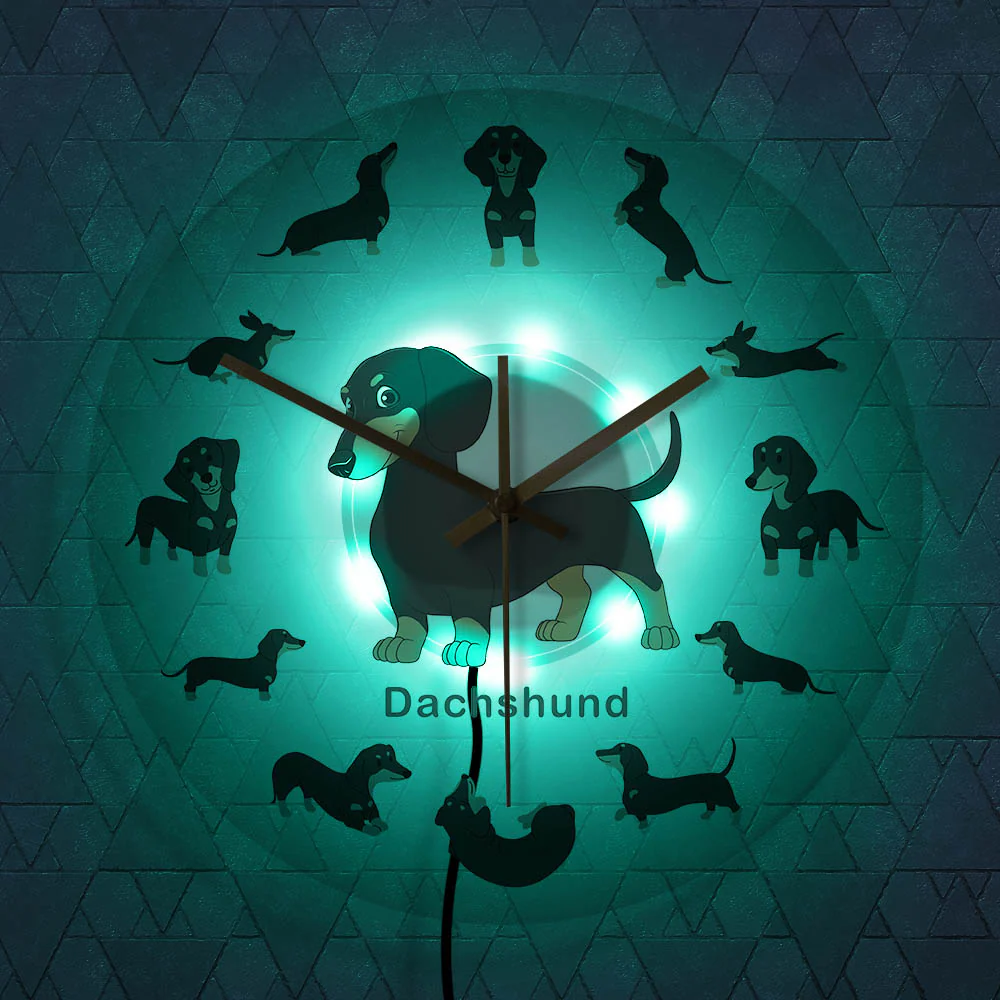 Dachshund Wall Clock Modern Wall Watch with RGB LED Light - Image 9