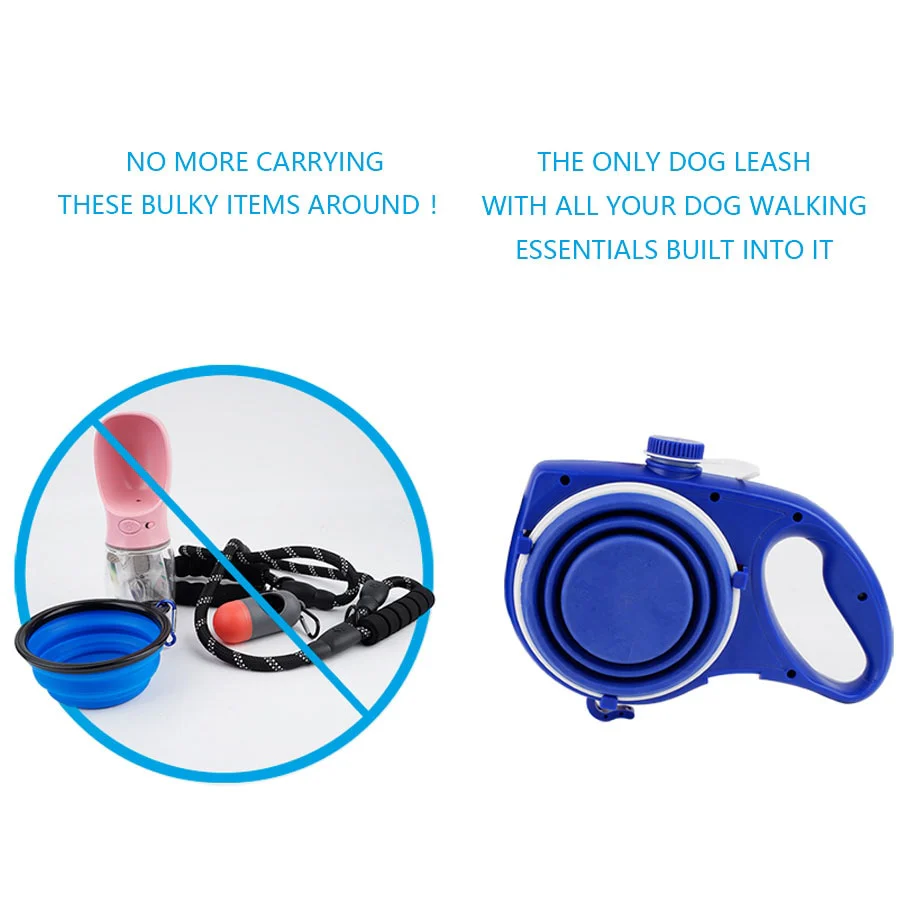 5 in 1 Leash : Dog leash with built-in water bottle and bowl - Image 5